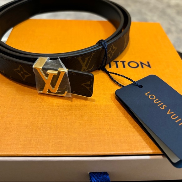 Louis Vuitton Brown Monogram Belt with Gold Logo - Picture 1 of 3